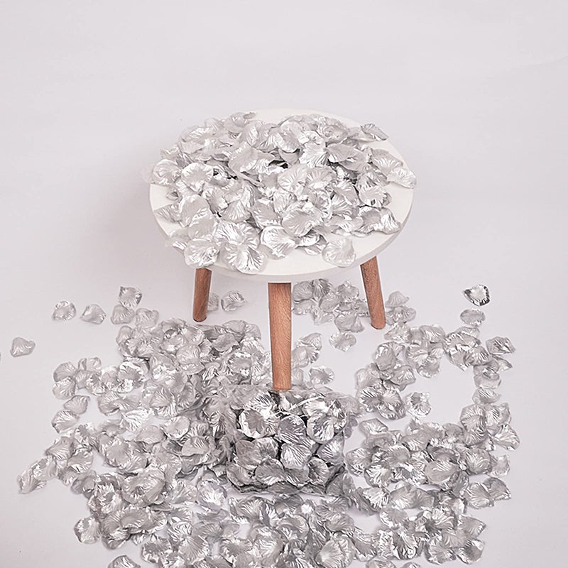 Neo LOONS 1000 Pcs Artificial Silk Rose Petals Decoration Wedding Party Color Silver - Image 2
